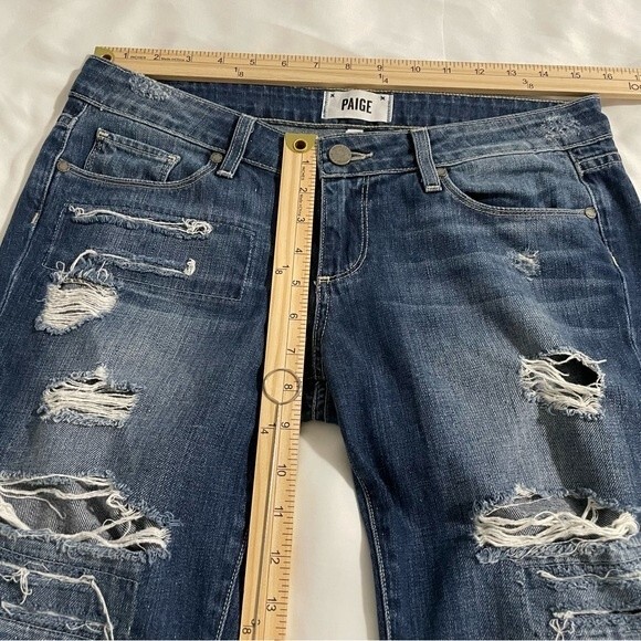 Paige Jimmy Jimmy Skinny Jean Size 26 Willa Destroyed Patchwork - Picture 8 of 11